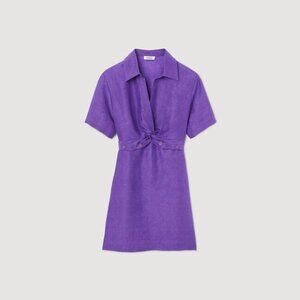 Short dress with shirt collar - Purple